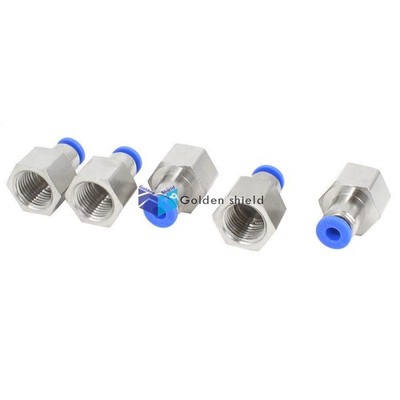 5 Pcs 5/32'' Tube 1/4BSP Female Thread 2 Ways Air Gas Quick Connecting Fittings K