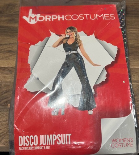 Womens Disco Queen Costume 70s Dancing Diva Go Go Girl Jumpsuit Halloween Small - Picture 2 of 4