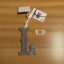 Nordstrom Christmas Ornament Letter L Silver Sparkly Glittery Xmas Holiday New