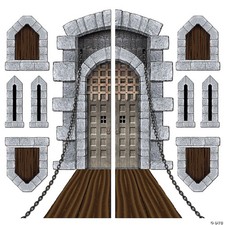 Castle Door and Window Props Medieval Party Decoration Scene Setter