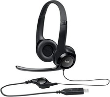  6 Pack Logitech ClearChat Comfort USB Headset with Noise-Canceling Microphone