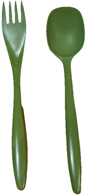 MCM Rosti Denmark Mepal Melamine Fork Spoon Hutzler Avocado Green Vintage 