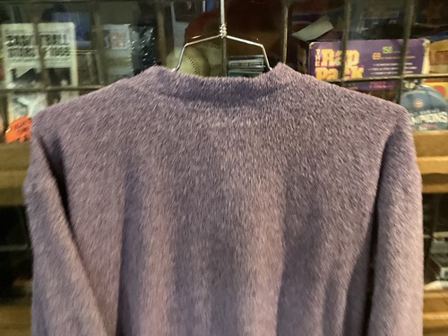 TCU Horned Frogs SPELL OUT Purple WOLLY THREADS Crew Women’s Sweatshirt SZ L - Picture 4 of 12