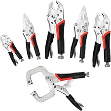 "Locking Pliers Vice Grip 6 Piece Assorted Tools Vise Jaw Clamp Hand Tool Set NE