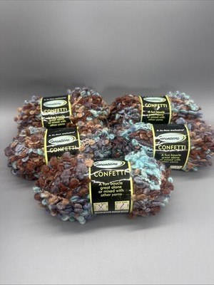Sensations Confetti Yarn Blue Brown Jo-Ann Lot Of 5