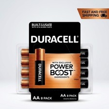 Duracell Coppertop AA Alkaline Batteries 8 Pack Long Lasting Power Cells 1.5V