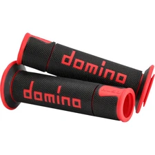 Domino A450 Road Racing Grips - Black/Red, 125mm / Open Ends A45041C4240B7-0