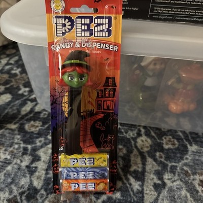 Halloween Witch With Green Face/orange Hair Pez Dispenser W/ Candy New Release
