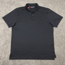 Under Armour Polo Shirt Mens 2XL Black HeatGear Perforamance Golf Stretch Pocket
