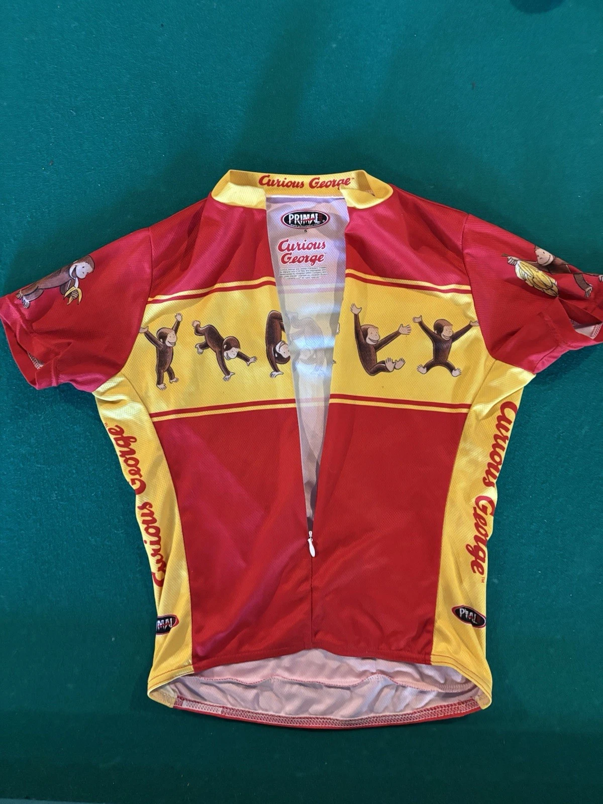 Curious George Kids Cycling Jersey Size Small, Primal Wear