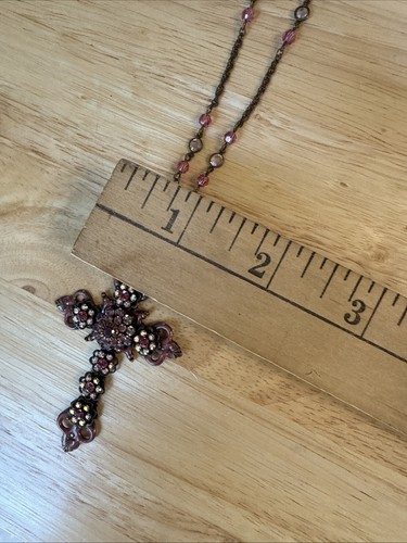 Liz Palacios Signed Beautiful Cross Necklace - Picture 9 of 17
