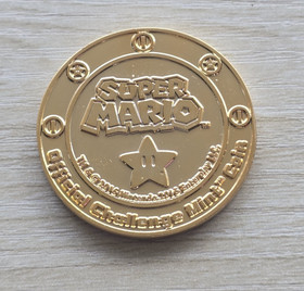 Nintendo Super Mario Challenge Coin Medal 24k Gold Plated 1:214 Enterplay NES GB