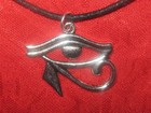 USA EGYPT EGYPTIAN EGYPT SILVER TONE EYE OF HORUS RA PENDANT CHARM NECKLACE