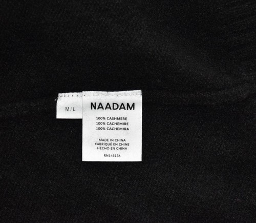 B2 Auth NAADAM Black 100% Cashmere Open Front Long Cardigan Sweater Size M/L - Picture 5 of 5