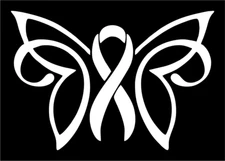 Cancer Awareness Ribbon Lung Vinyl Decal Sticker Car Truck Window Laptop Tablet