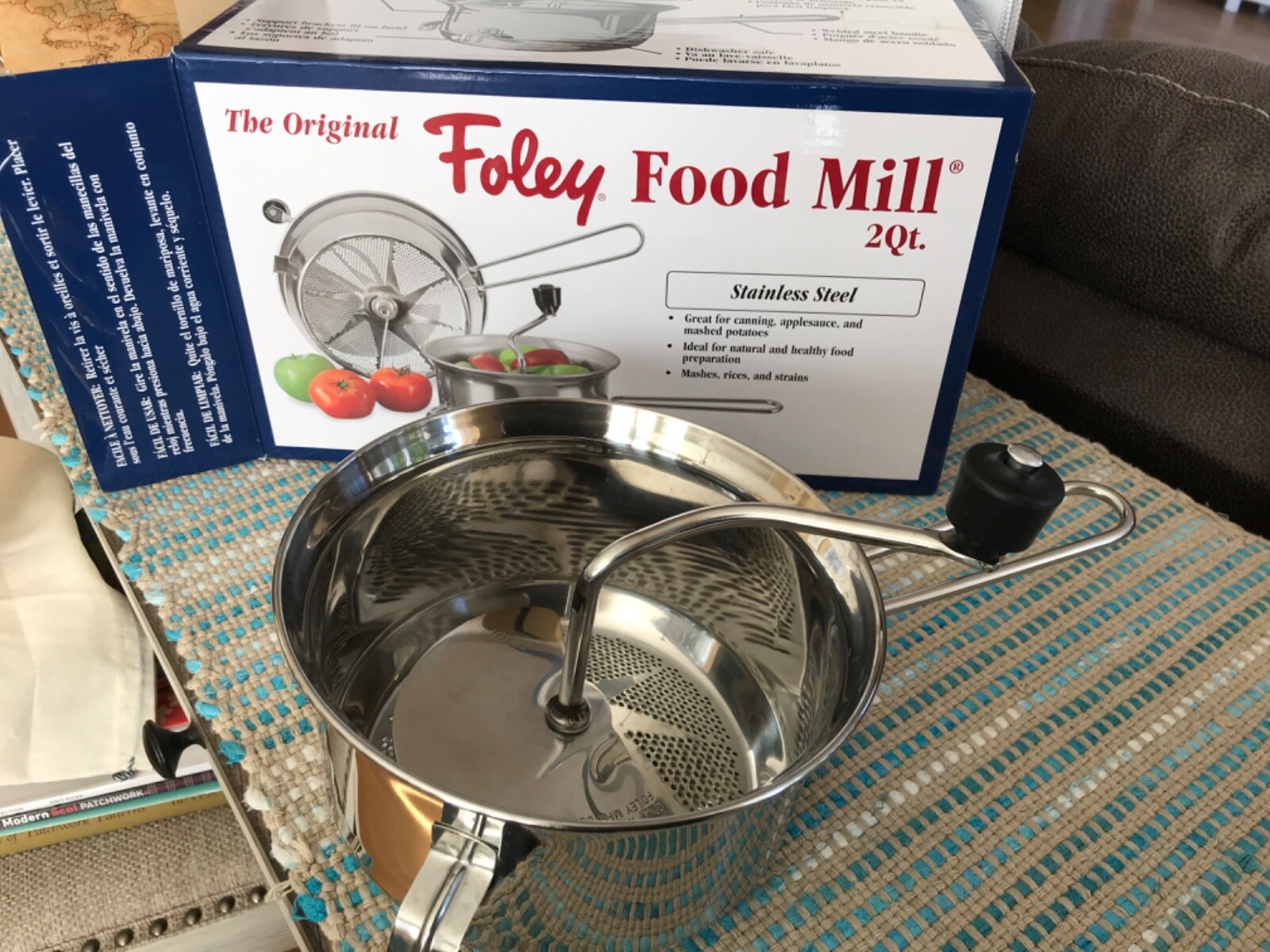 The Original Foley Food Mill 2Qt Stainless Steel removable crank fit on