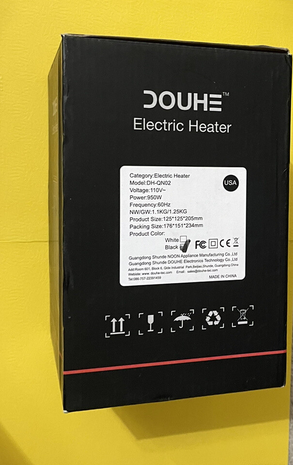 Black DH-QN02 Corded Electric 950 W Personal Portable Electric Heater | eBay