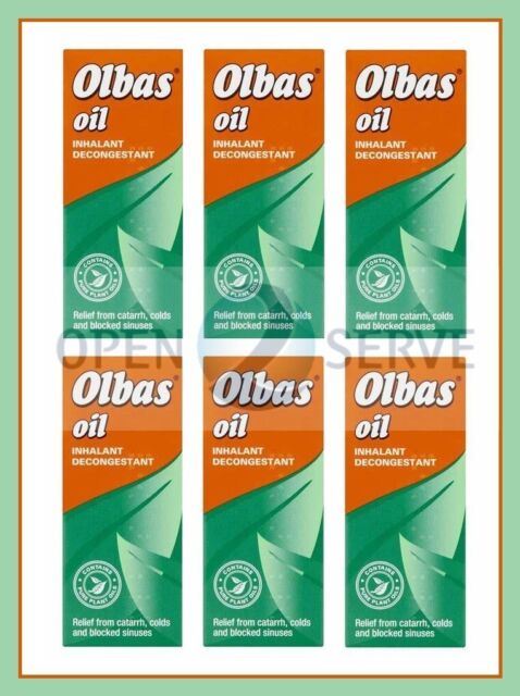 6x Olbas Oil - Inhalant Decongestant - Catarrh Colds Blocked Sinuses - 12ml