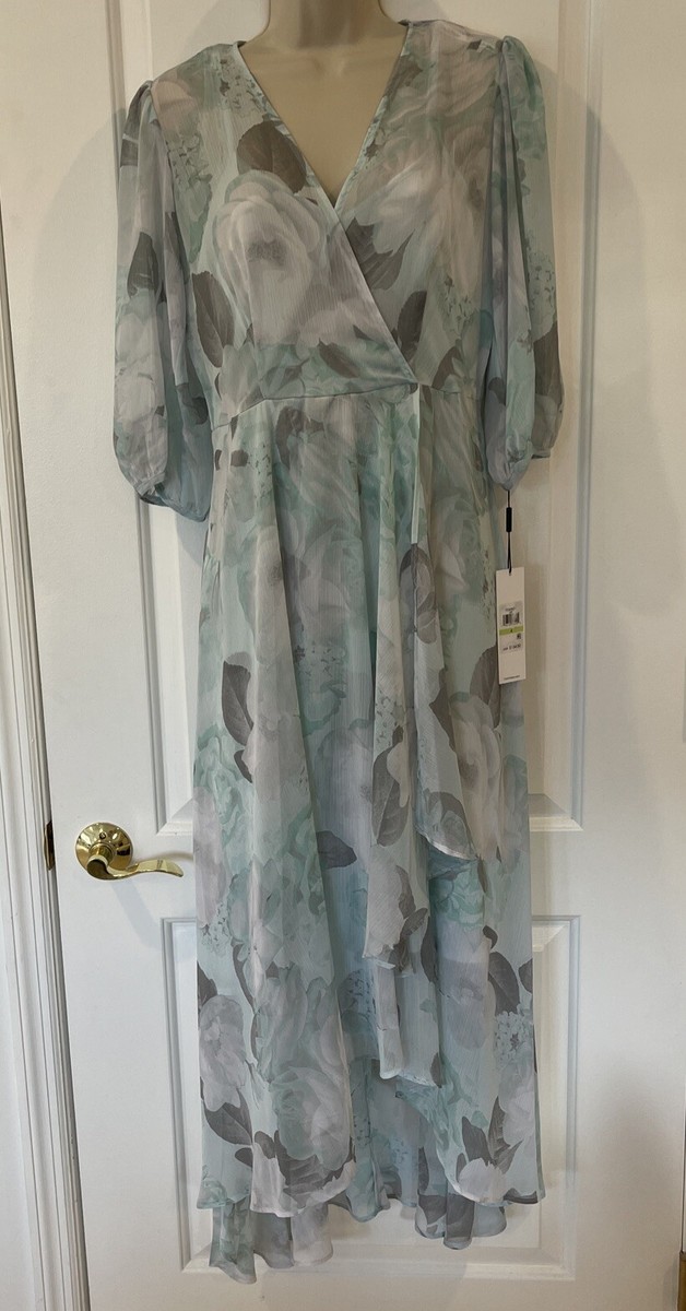 calvin klein green wrap dress Calvin Klein Women's Green Sleeveless Wrap Dress Size 10