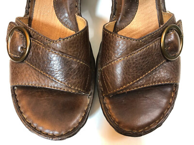 Born Brown Leather Buckle Platform Sandal Size 10/EU 42 | eBay display picture 2