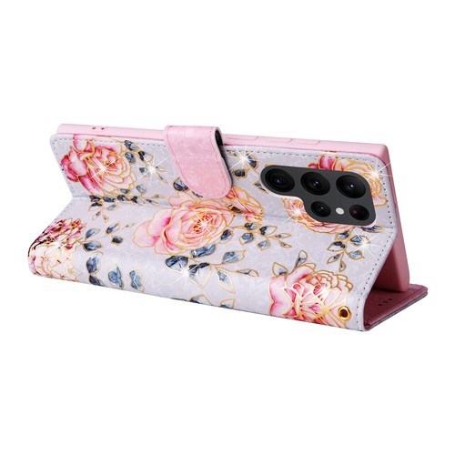 For Samsung S25 S24 S23 S22 S21 Flower Pattern Holder Wallet Flip Kickstand Case - Picture 14 of 57