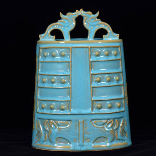 10,2" Porzellan altes antikes Lied Dynastie Jun Ofen Porzellan Himmelblau Glasur flache Glocke - Bild 1 von 9