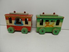 VINTAGE TOY WOODEN MODEL TRAIN CARRIAGES