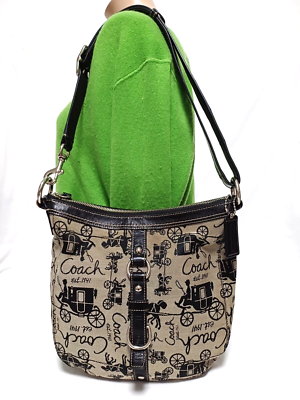 COACH CHELSEA HORSE & CARRIAGE BLACK/GRAY CONVERTIBLE Y2K