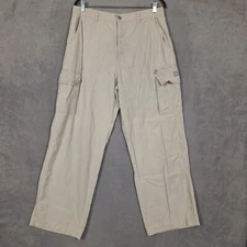 Vintage Quicksilver Cargo Pants Mens 34x30 (33x29) khaki tan Hiking Outdoor