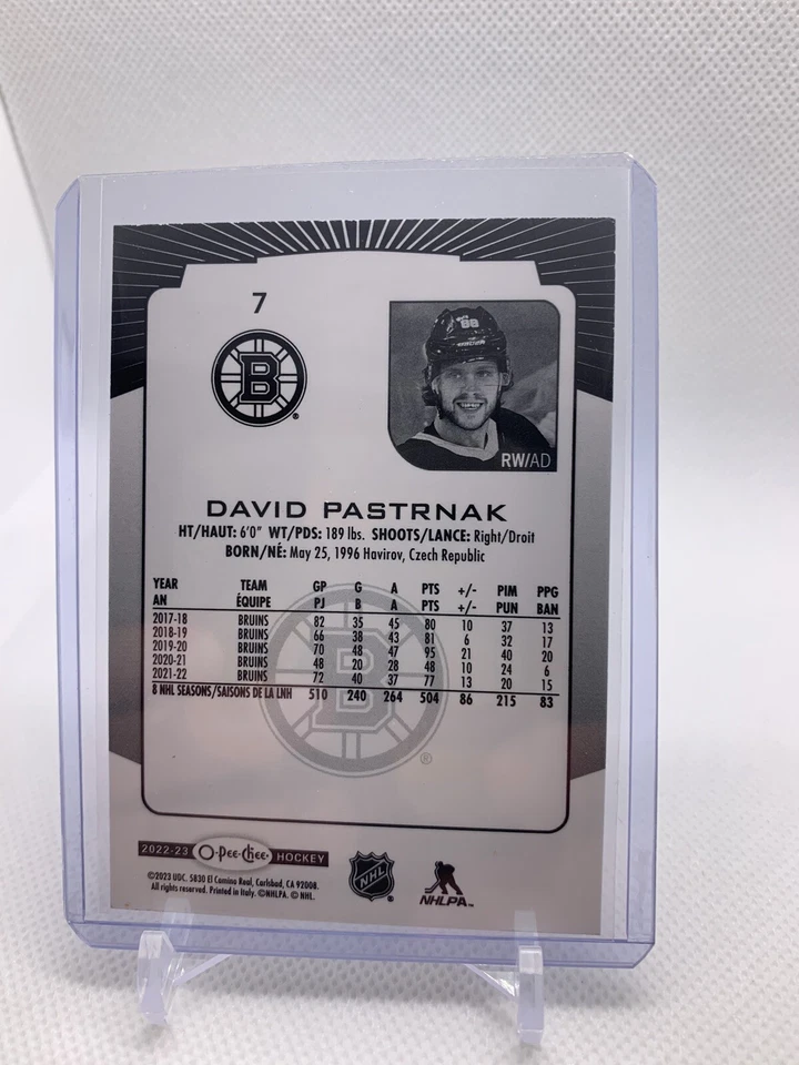 2022-23 O-Pee-Chee Close Up Head Shot Variation David Pastrnak #7 Boston Bruins - Image 2 of 2