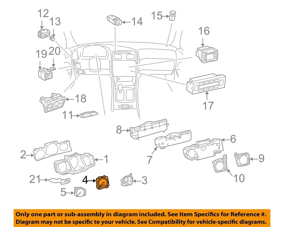 Medidor de velocímetro usado se adapta a: 1998 Lexus GS400 MPH clúster grado A Foto 3 de 4