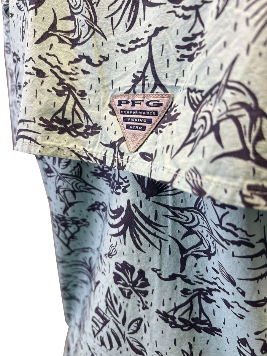 Chemise Columbia Trollers Best PFG Homme Manches Courtes - Coton Imprimé - NEUVE