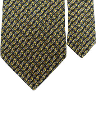 Beaufort Tie Rack 100% Silk Chainlink Neck Tie Yellow Multi 3 7/8'' x 59''