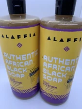 2 Pack Alaffia Skin Care, Authentic African Black Soap, 32oz All in One Liquid