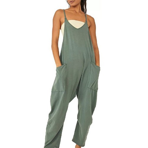 Womens Loose Dungarees Jumpsuit Oversize Baggy Overalls Long Trousers Plus Size - Picture 16 of 22