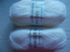 Filatura Lanarota Powder Puff mohair blend yarn, white, lot of 2 (150 yds each)