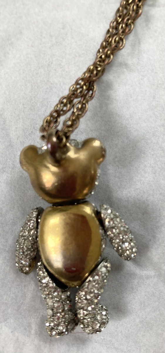 Vivienne Westwood Gold Tone Teddy Bear Necklace Diamonte | eBay UK