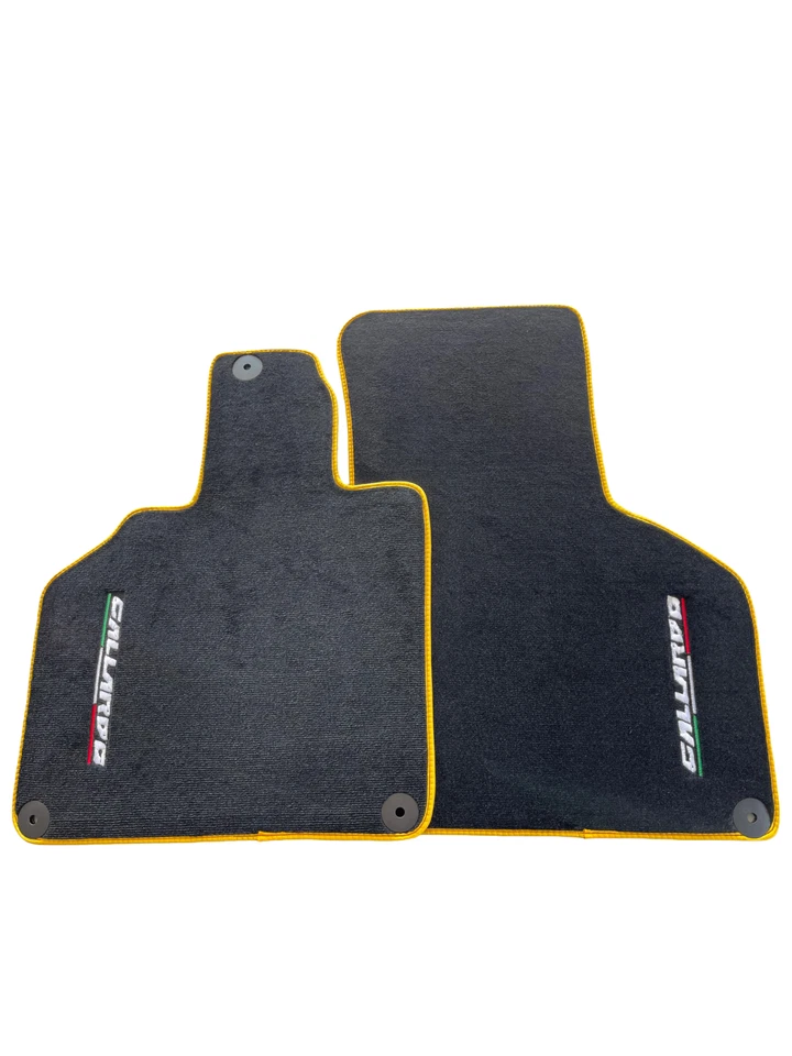Alfombrillas para Lamborghini Gallardo alfombras negras a medida autoganar adornos amarillos Foto 3 de 4