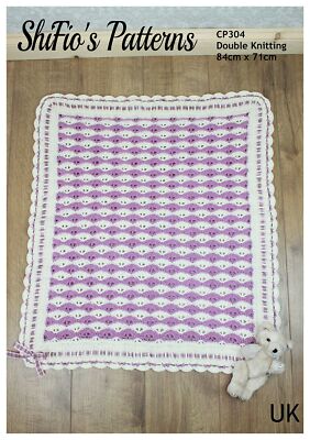Häkelanleitung für Highland Heather Babydecke, doppelt gestrickt, CP304