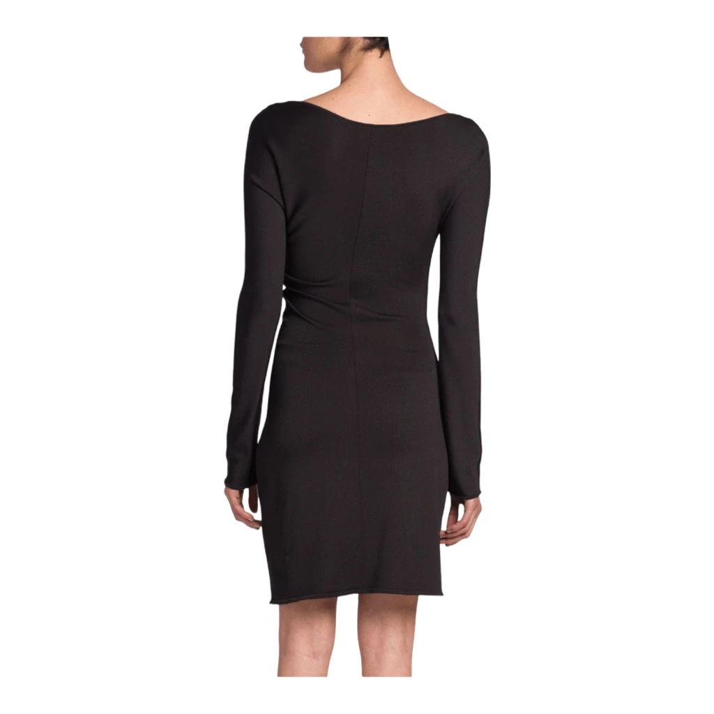 Abito tubino Bottega Veneta marrone finto scollo a V taglia large nuovo con etichetta