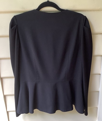 Sportsgirl Jacket Black Gold Zip Stretch Plus Sz 16 XL Puff Sleeve Lined As New - Picture 5 of 10