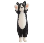 Black Long Kitten Cat Plush Toy 10" Stuffed Animal Toddler Doll Gift for Kids