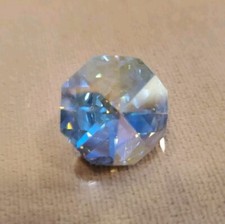 VINTAGE AURORA BOREALIS CRYSTAL DOMED BUTTON 18MM