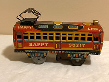 Happy Line Trolley Tin Toy Japan 1960's Z-48