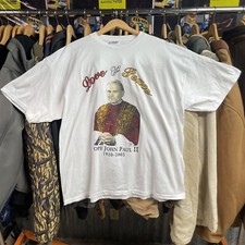 Vintage Blessed Pope John Paul II T-shirt memorial Tee 1920-2005 Men  s XL Rare