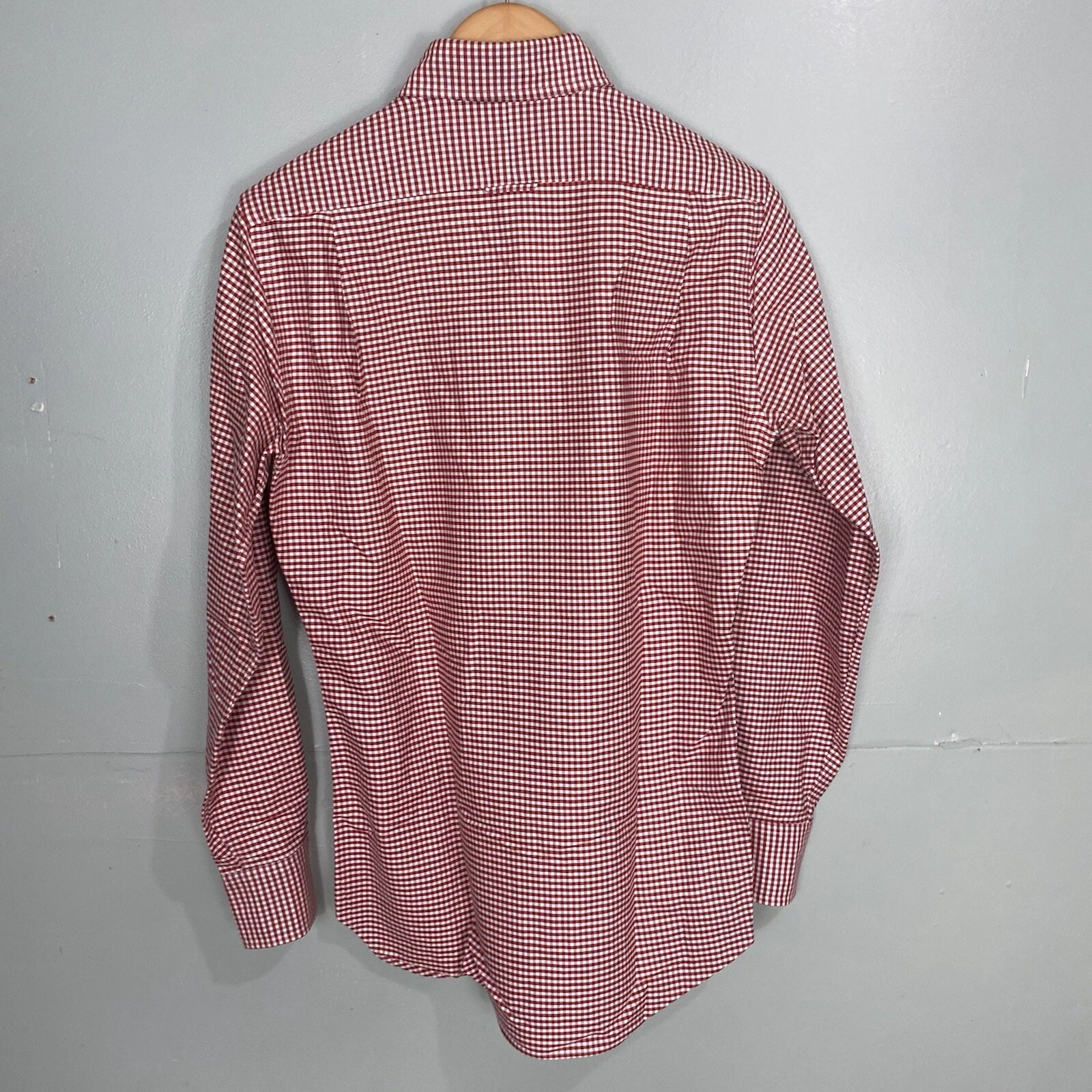 Camicia elegante Thom Browne Gingham a quadri rosso bianco taglia 2 o M