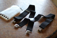 Men's Fashion Elastic Black Suspenders Adjustable Straps For Wedding Suit Skirt