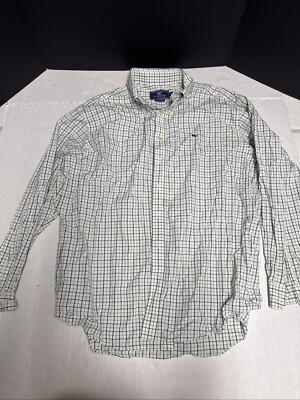 Vinyard Vines Whale Embroidered Button Up BLUE Plaid  Men s Classic Fit Whale