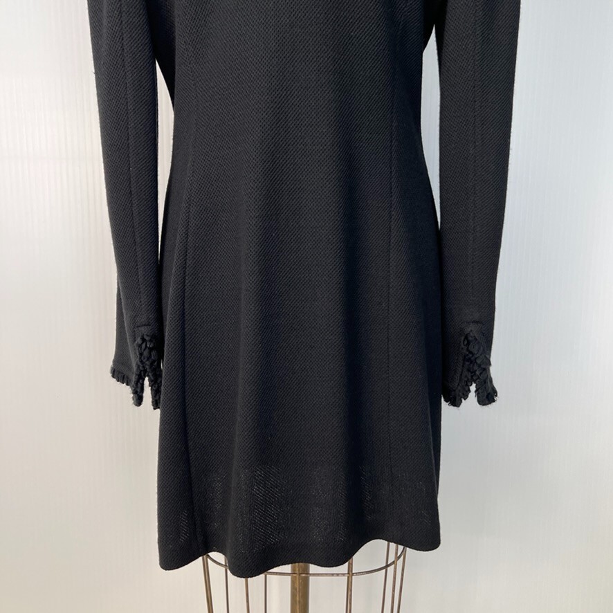 St John Jacket Women 10 Caviar Wool Milano Pique Knit Pocket