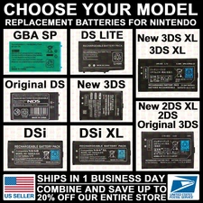 Replacement Rechargeable Battery for Nintendo New/3DS/2DS/DSi/DS/Lite/XL/GBA SP